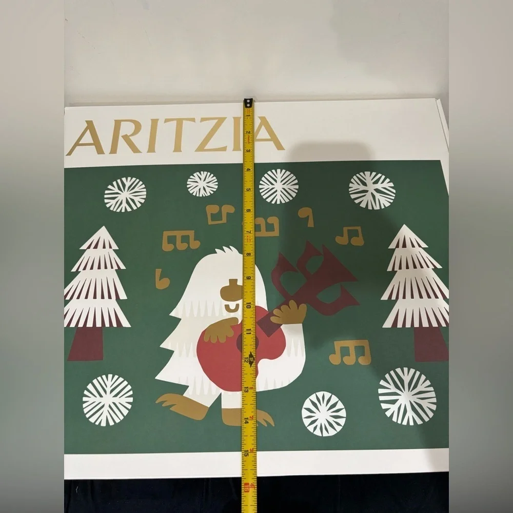 Aritzia Festive Box with Green and Gold Accents
